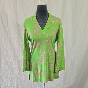Lilly Pulitzer Pink and Green Relaxed Tunic Top